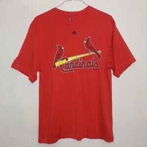 Majestic Red St Louis Cardinals MLB Baseball Athletic Shirt T-Shirt Unisex Large